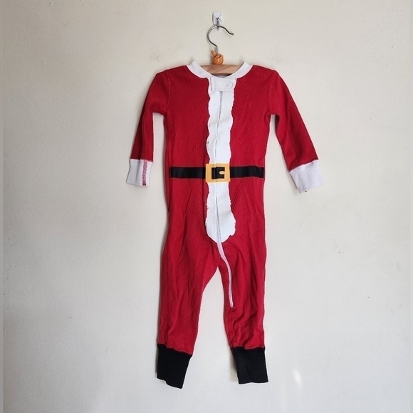 Hanna Andersson Santa Snug Fitting PJ Zip Bodysuit Baby size 12-18 months - Picture 1 of 3